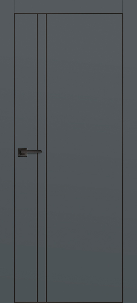 Фото Межкомнатная дверь PX-20  черная кромка с 4-х ст. Графит матовый