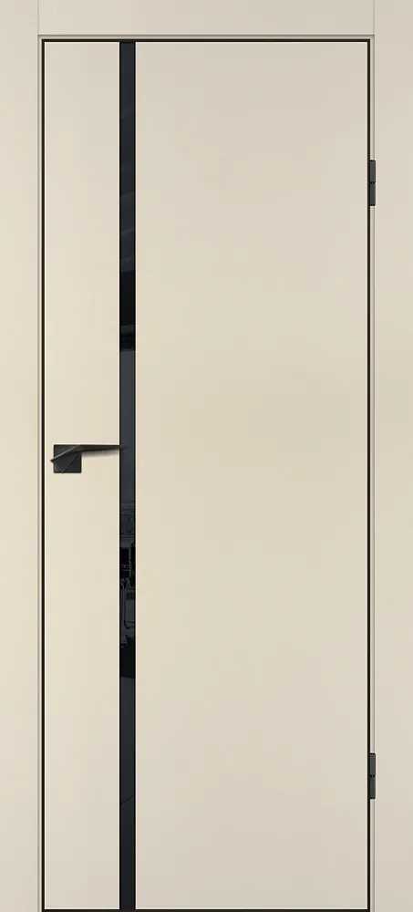 Межкомнатная дверь P-22  кромка ABS черная c 4-х ст. Бежевый матовый