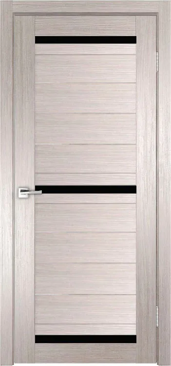 Межкомнатная дверь Легенда Z-4 тон Белая лиственница Стекло Лакобель черное